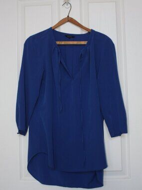 RW&Co. Royal Blue Woman's L Tunic Blouse